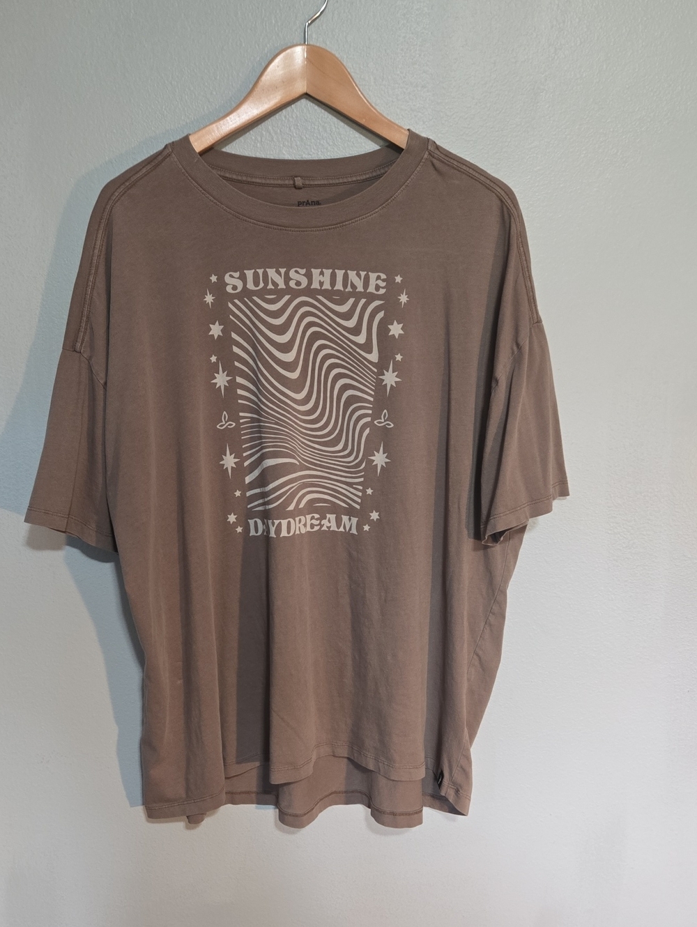 Prana Brown 'Sunshine Daydream' Graphic Short Sleeve Tee In Size Large - Picture 8 of 12